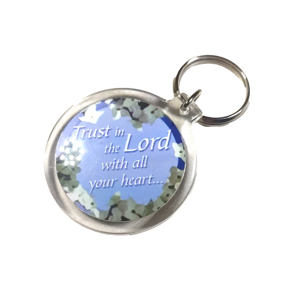 Trust In the Lord Proverbs Acrylic Keychain Religion - Picture 3 of 3